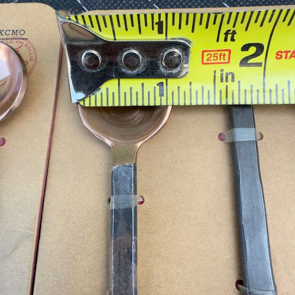 J.C. and Rollie Mini Spoons Set of 8 Copper and Forged Metal Appetizer Spoons